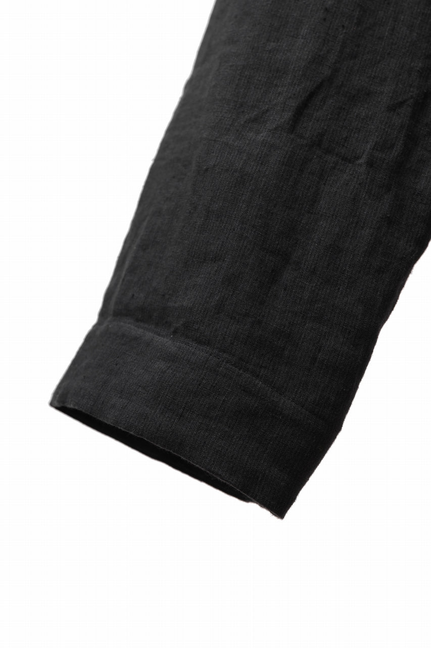 _vital straight trousers / washer soft linen (BLACK)