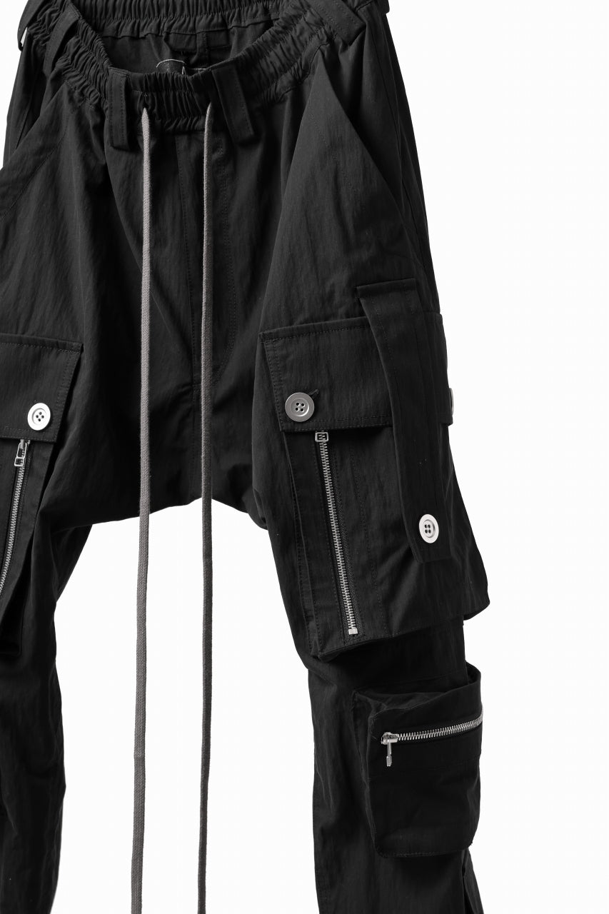 A.F ARTEFACT -RIPSTOP- SARROUEL CARGO LONG PANTS (BLACK)