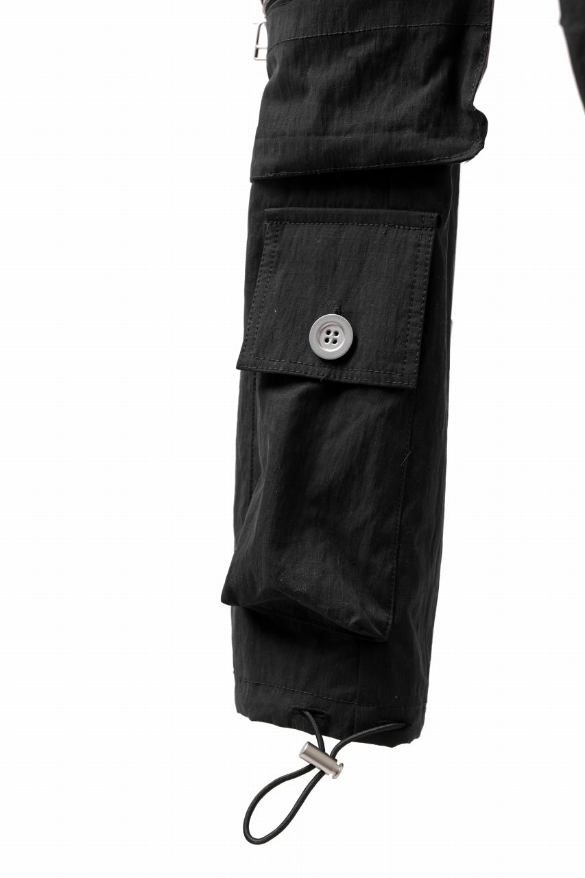 A.F ARTEFACT -RIPSTOP- SARROUEL CARGO LONG PANTS (BLACK)