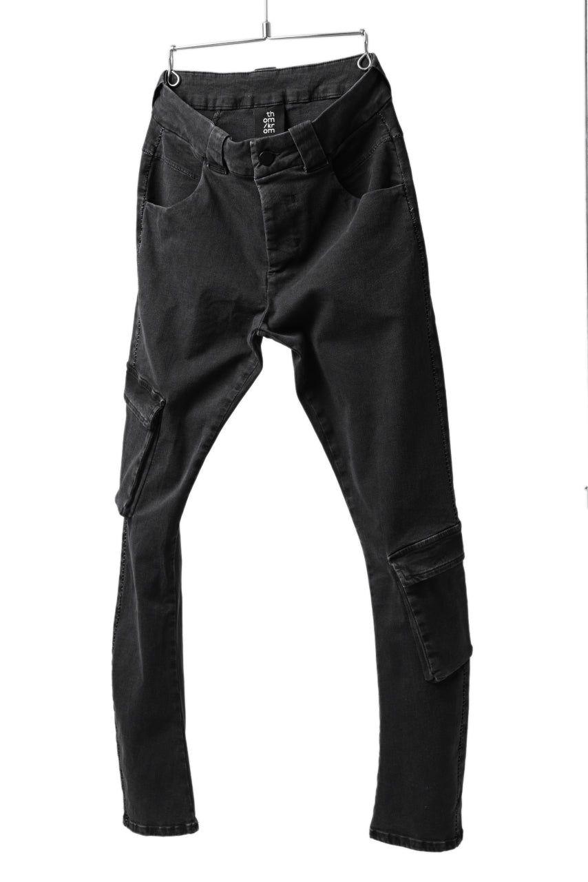 thomkrom SCAR STITCH CARGO SKINNY TROUSERS / STRETCH TENCEL DENIM (DARK GREY)