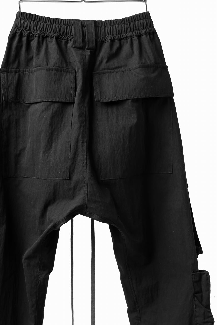 A.F ARTEFACT -RIPSTOP- SARROUEL CARGO LONG PANTS (BLACK)