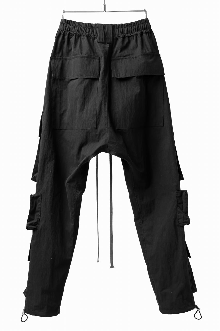 A.F ARTEFACT -RIPSTOP- SARROUEL CARGO LONG PANTS (BLACK)