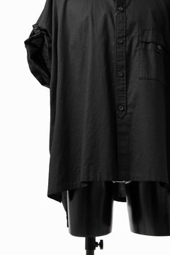 Load image into Gallery viewer, Y&#39;s ROLLED UP SLEEVE SHIRT BLOUSE / THIN TWILL (BLACK)