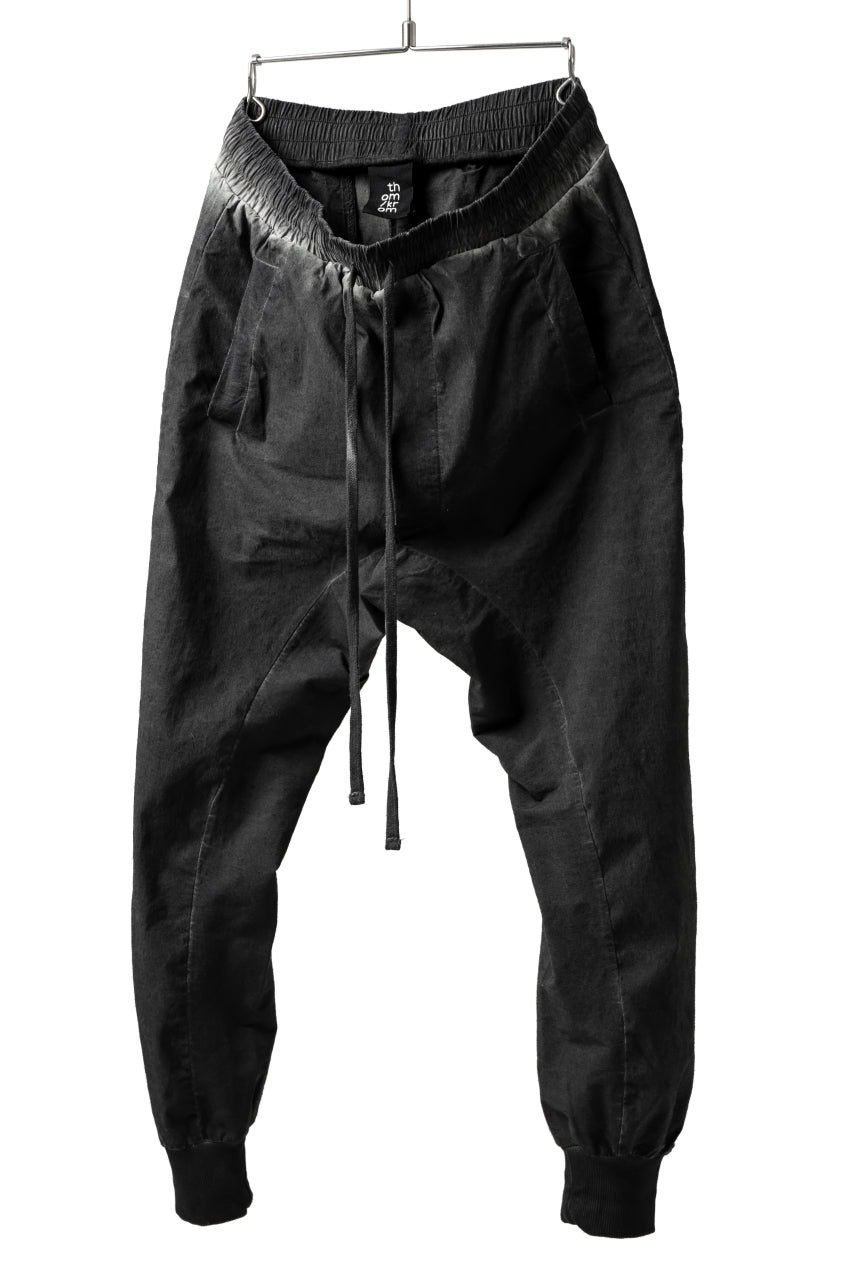 thomkrom DROP CROTCH JOGGER PANTS / DYEING ELASTIC WOVEN (BLACK OIL)