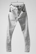 thomkrom ACID BLEACH SCAR STITCH SLIM TROUSERS / STRETCH TENCEL DENIM (LIGHT GREY)