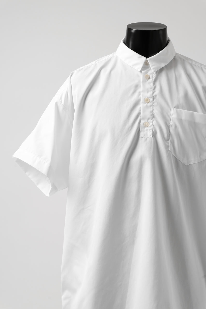 KLASICA SH-010 BOXY MINIMAL HALF SLEEVE SHIRT / THOMAS MASON'S 120/2 POPLIN (WHITE)