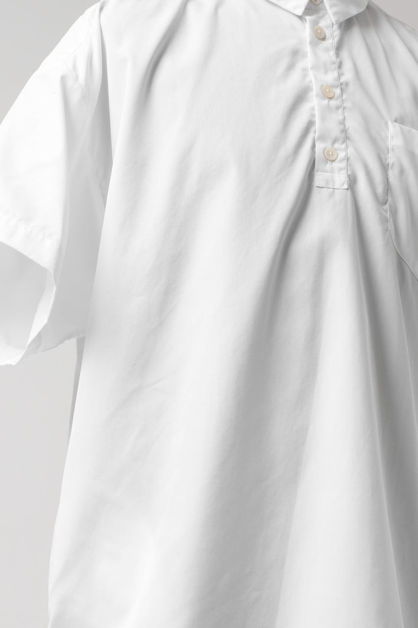 KLASICA SH-010 BOXY MINIMAL HALF SLEEVE SHIRT / THOMAS MASON'S 120/2 POPLIN (WHITE)