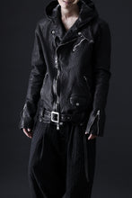 画像をギャラリービューアに読み込む, ISAMU KATAYAMA BACKLASH HOODED RIDERS JACKET / GARMENT WASHED JP CALF (BLACK)