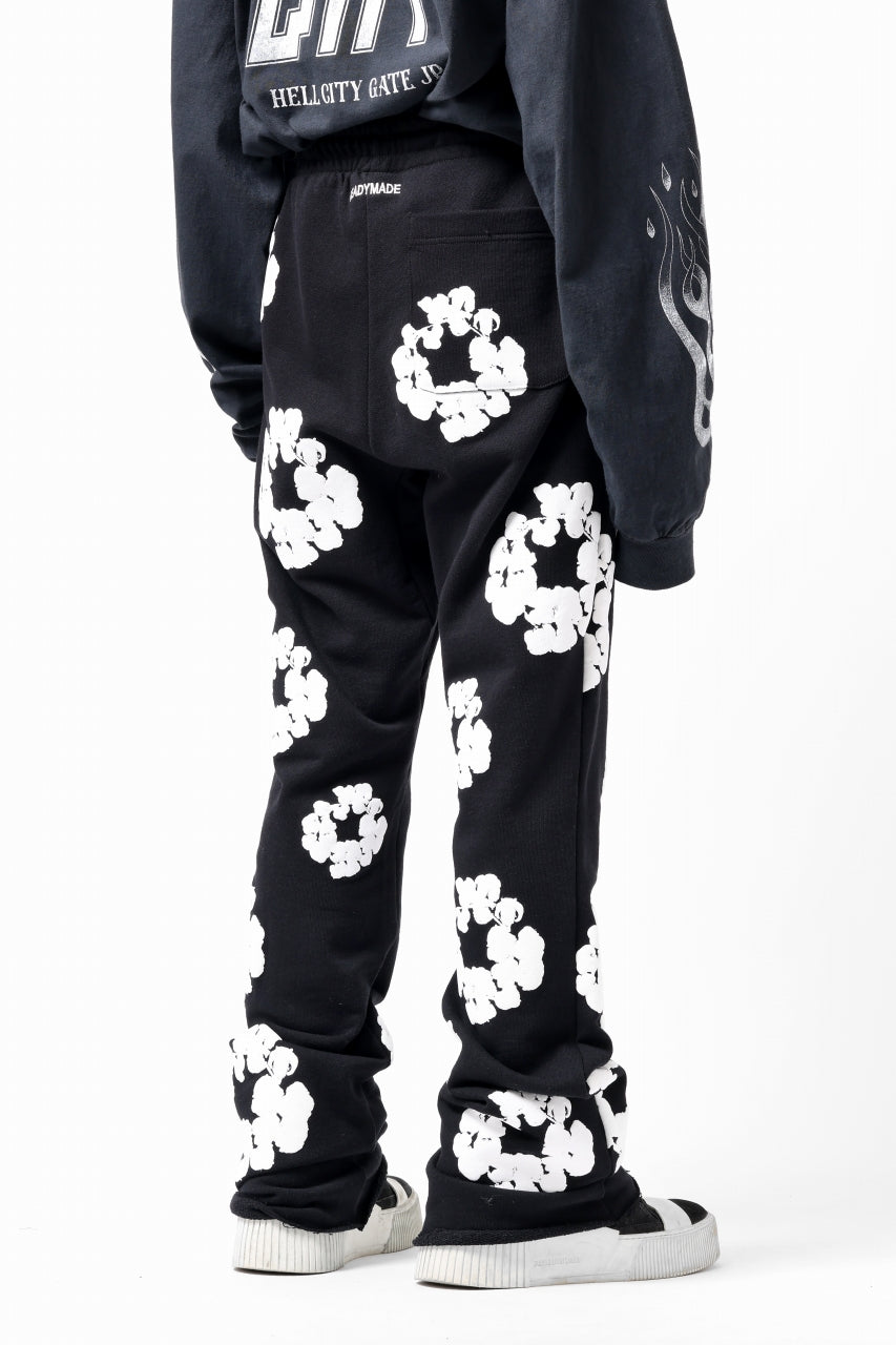 READYMADE x DENIM TEARS COTTON WREATH SWEAT FLARE PANTS (BLACK