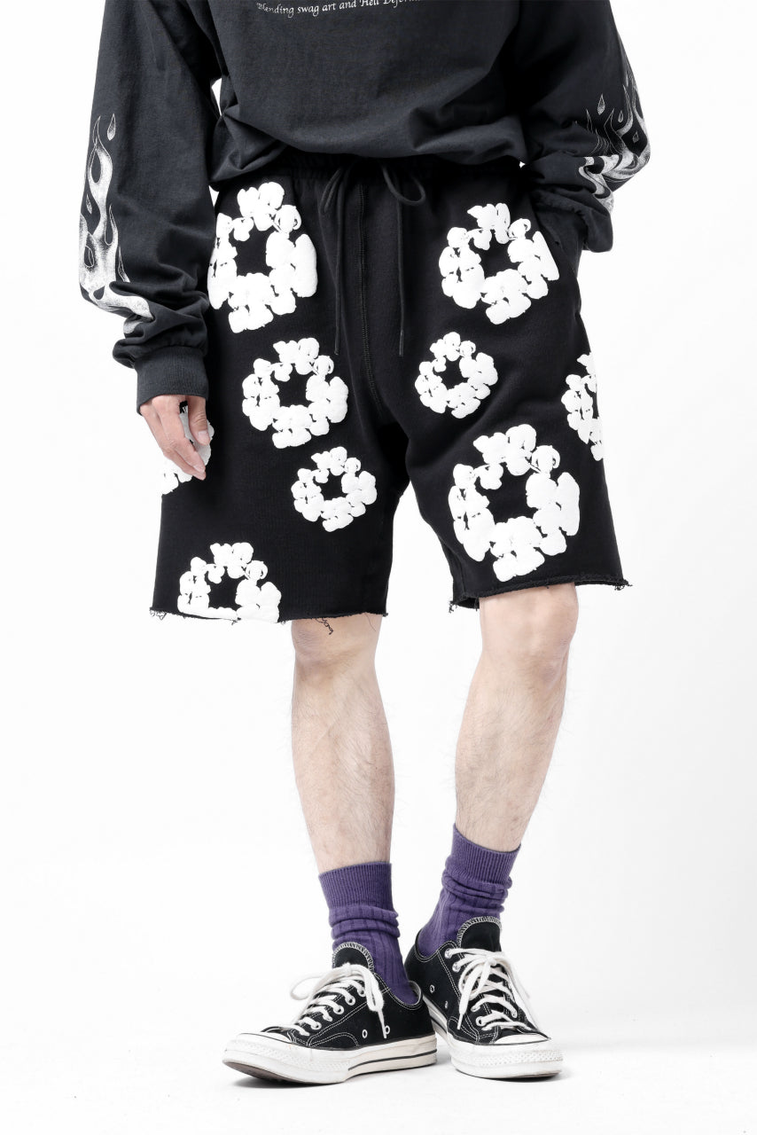 READYMADE x DENIM TEARS COTTON WREATH SWEAT SHORTS (BLACK)