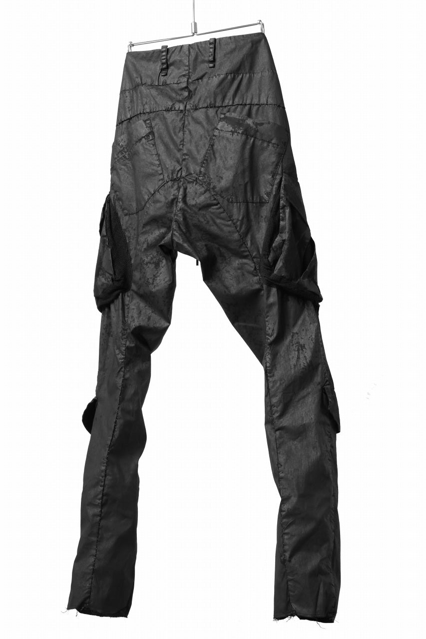 Load image into Gallery viewer, masnada VENTILATED BAGGY COMBAT PANTS / STRETCH PAPER POPELINE (SMEARED BLACK)