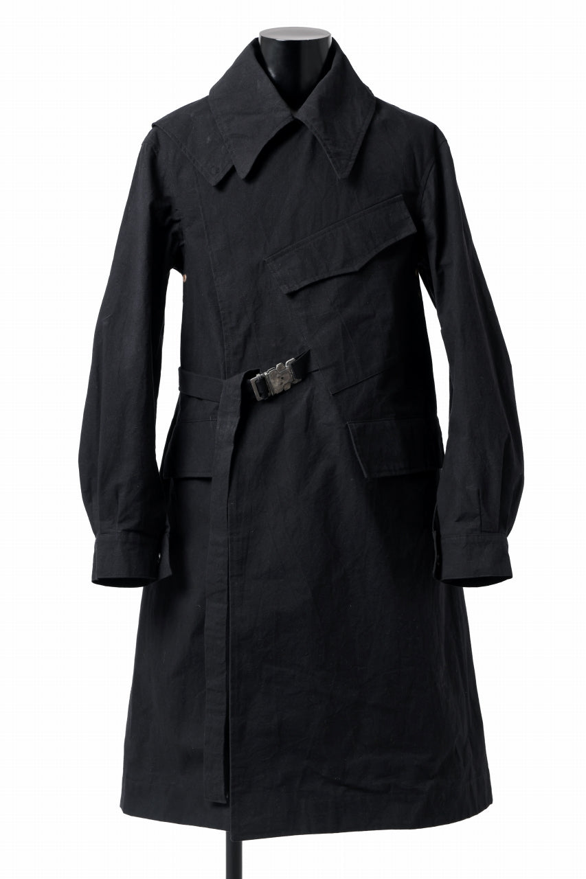 ierib exclusive storm coat 1940  / boiled waxy cotton (BLACK)