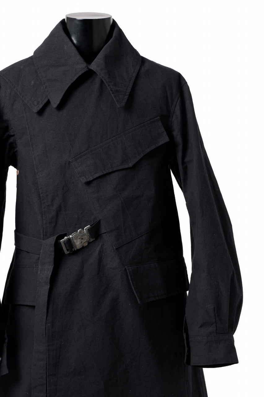ierib exclusive storm coat 1940  / boiled waxy cotton (BLACK)