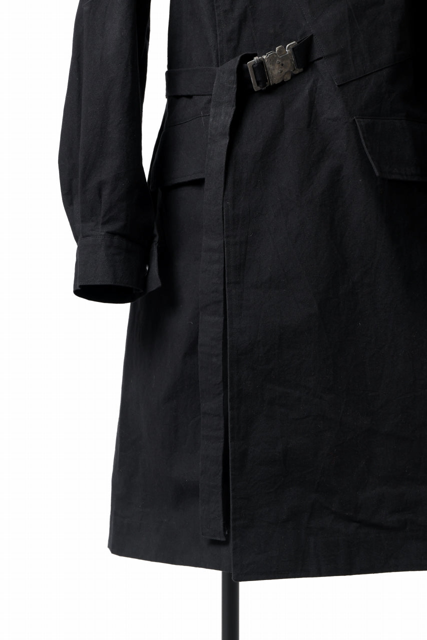 ierib exclusive storm coat 1940  / boiled waxy cotton (BLACK)