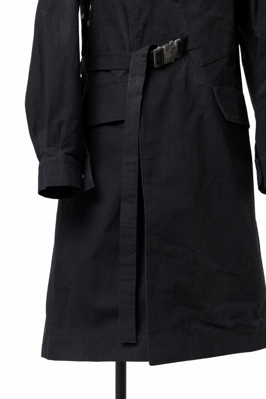 ierib exclusive storm coat 1940  / boiled waxy cotton (BLACK)