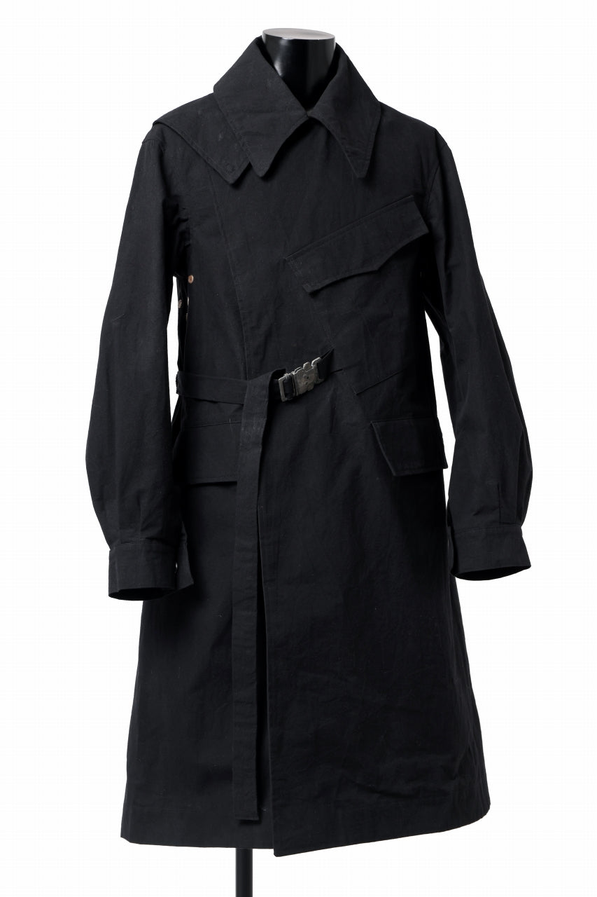 ierib exclusive storm coat 1940  / boiled waxy cotton (BLACK)