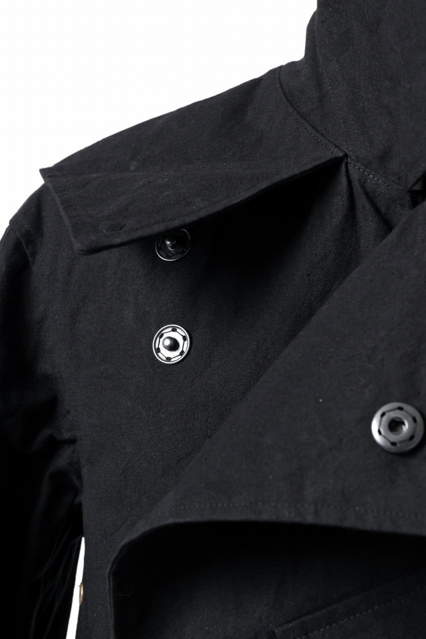 ierib exclusive storm coat 1940  / boiled waxy cotton (BLACK)