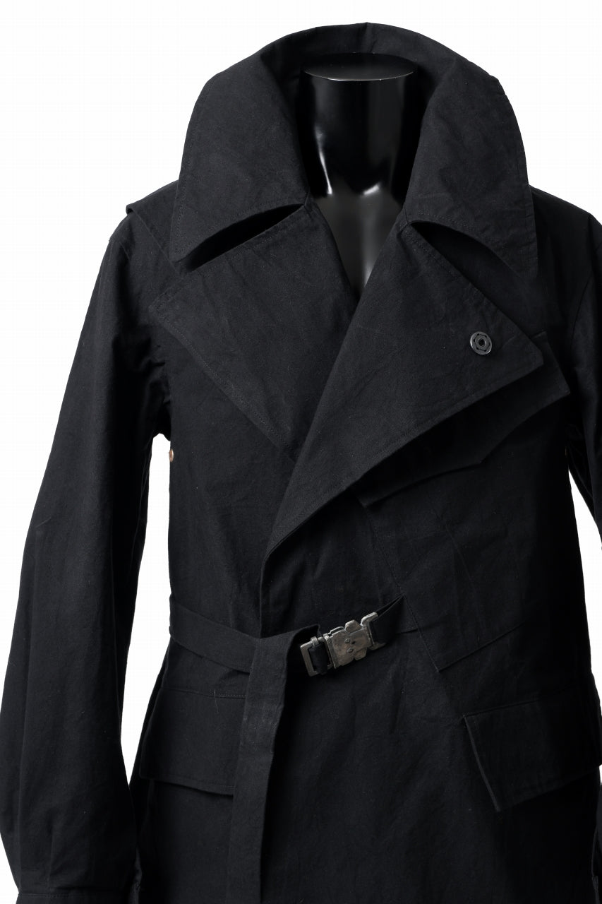 ierib exclusive storm coat 1940  / boiled waxy cotton (BLACK)