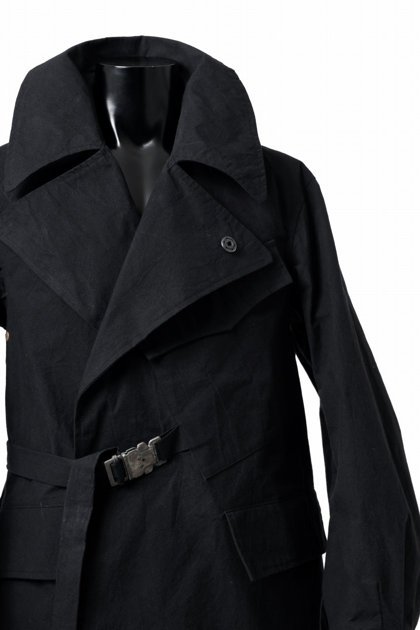 ierib exclusive storm coat 1940  / boiled waxy cotton (BLACK)