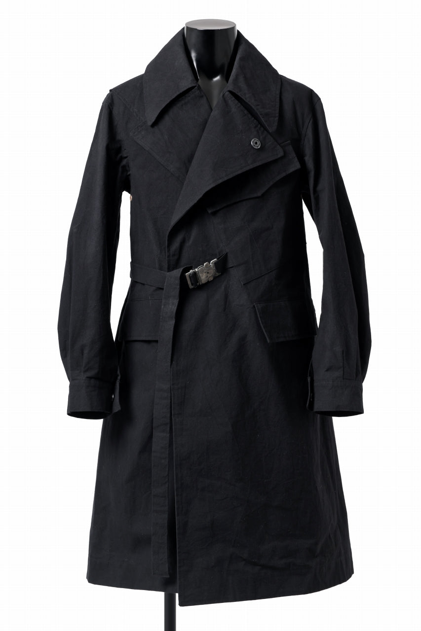 ierib exclusive storm coat 1940  / boiled waxy cotton (BLACK)