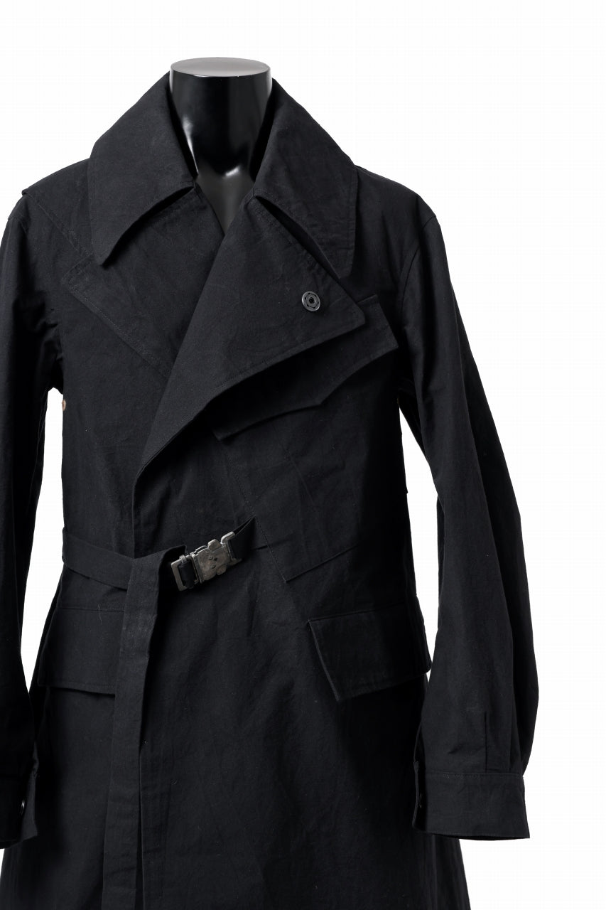 ierib exclusive storm coat 1940  / boiled waxy cotton (BLACK)