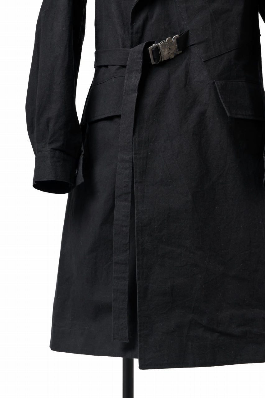 ierib exclusive storm coat 1940  / boiled waxy cotton (BLACK)