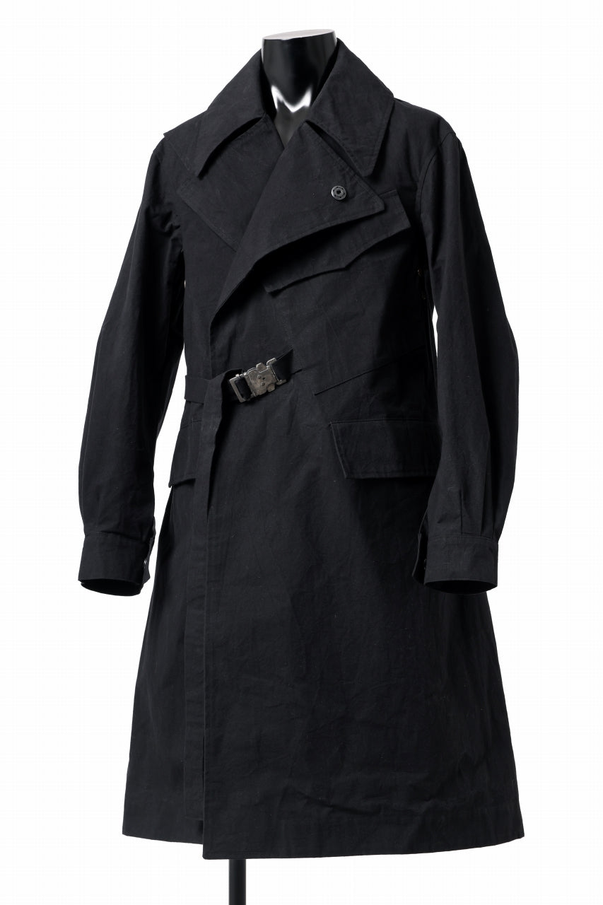 ierib exclusive storm coat 1940  / boiled waxy cotton (BLACK)