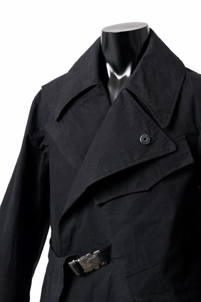 ierib exclusive storm coat 1940  / boiled waxy cotton (BLACK)