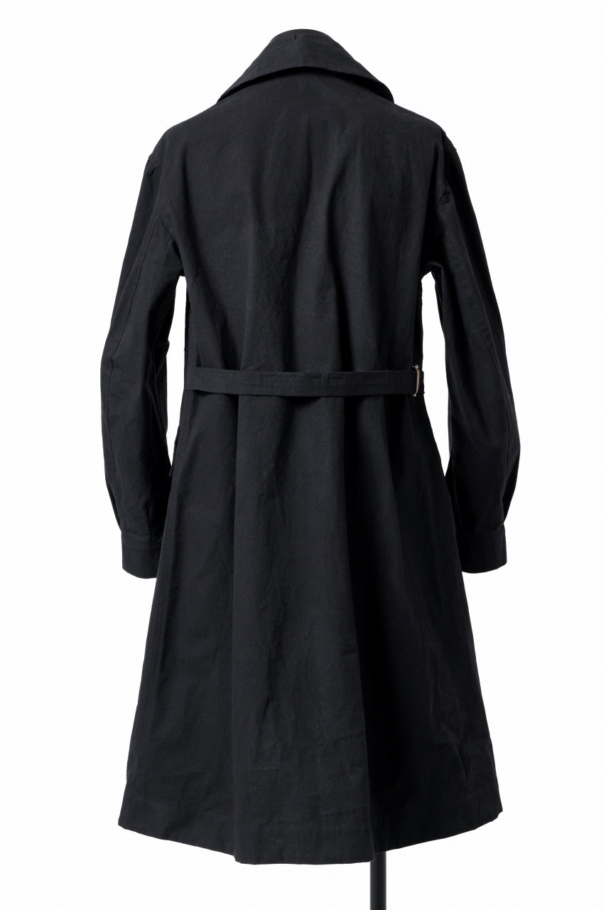 ierib exclusive storm coat 1940  / boiled waxy cotton (BLACK)