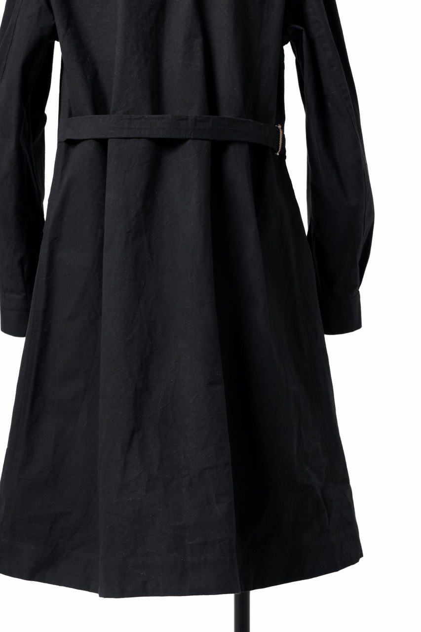 ierib exclusive storm coat 1940  / boiled waxy cotton (BLACK)