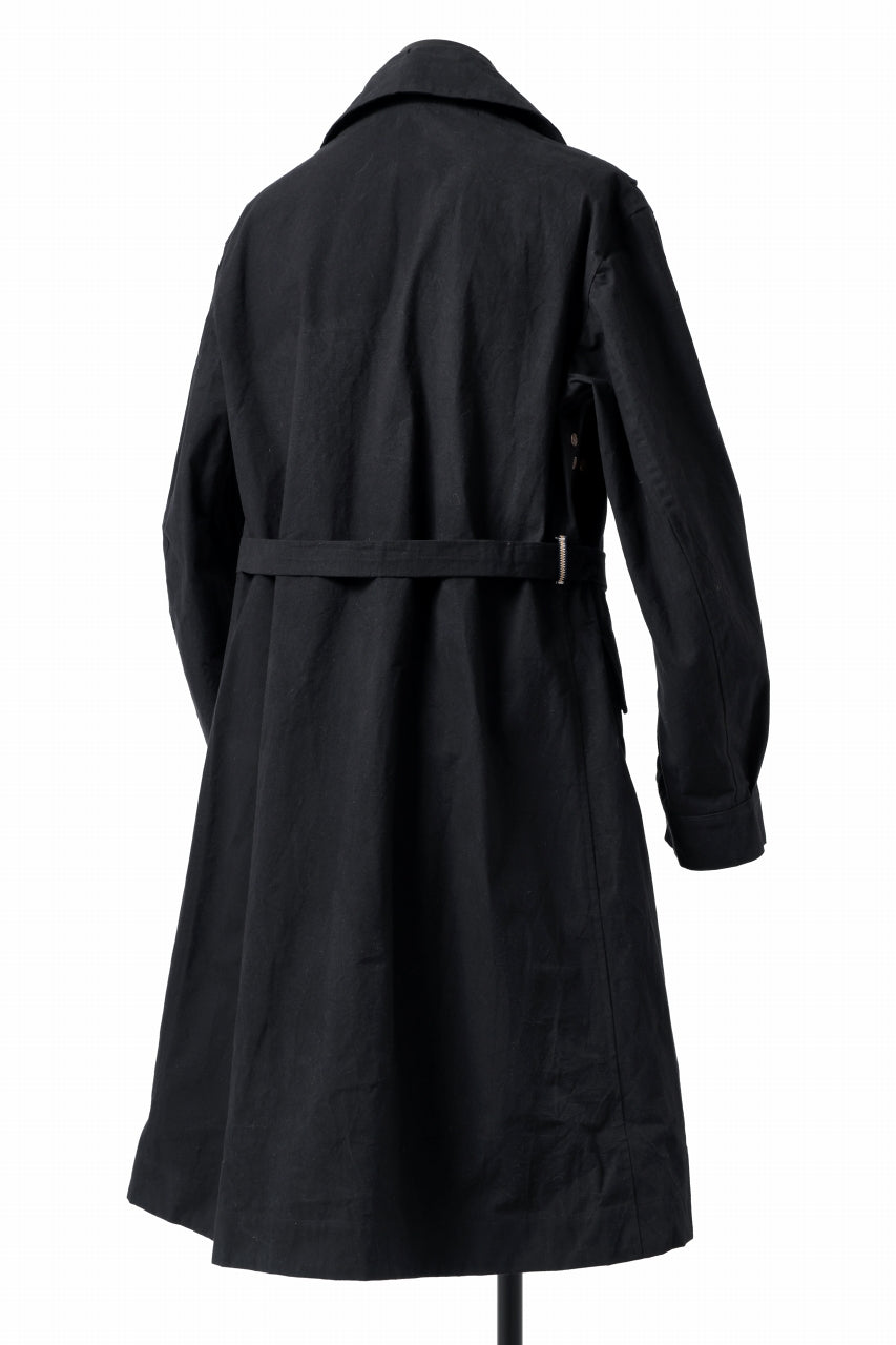 ierib exclusive storm coat 1940  / boiled waxy cotton (BLACK)