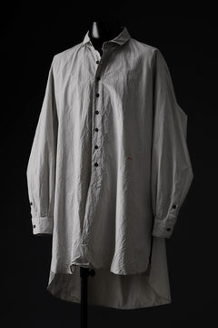 画像をギャラリービューアに読み込む, KLASICA REGULAR COLLAR OVER SIZED SHIRT / HAND DYED COTTON-LINEN (CONCRETE)