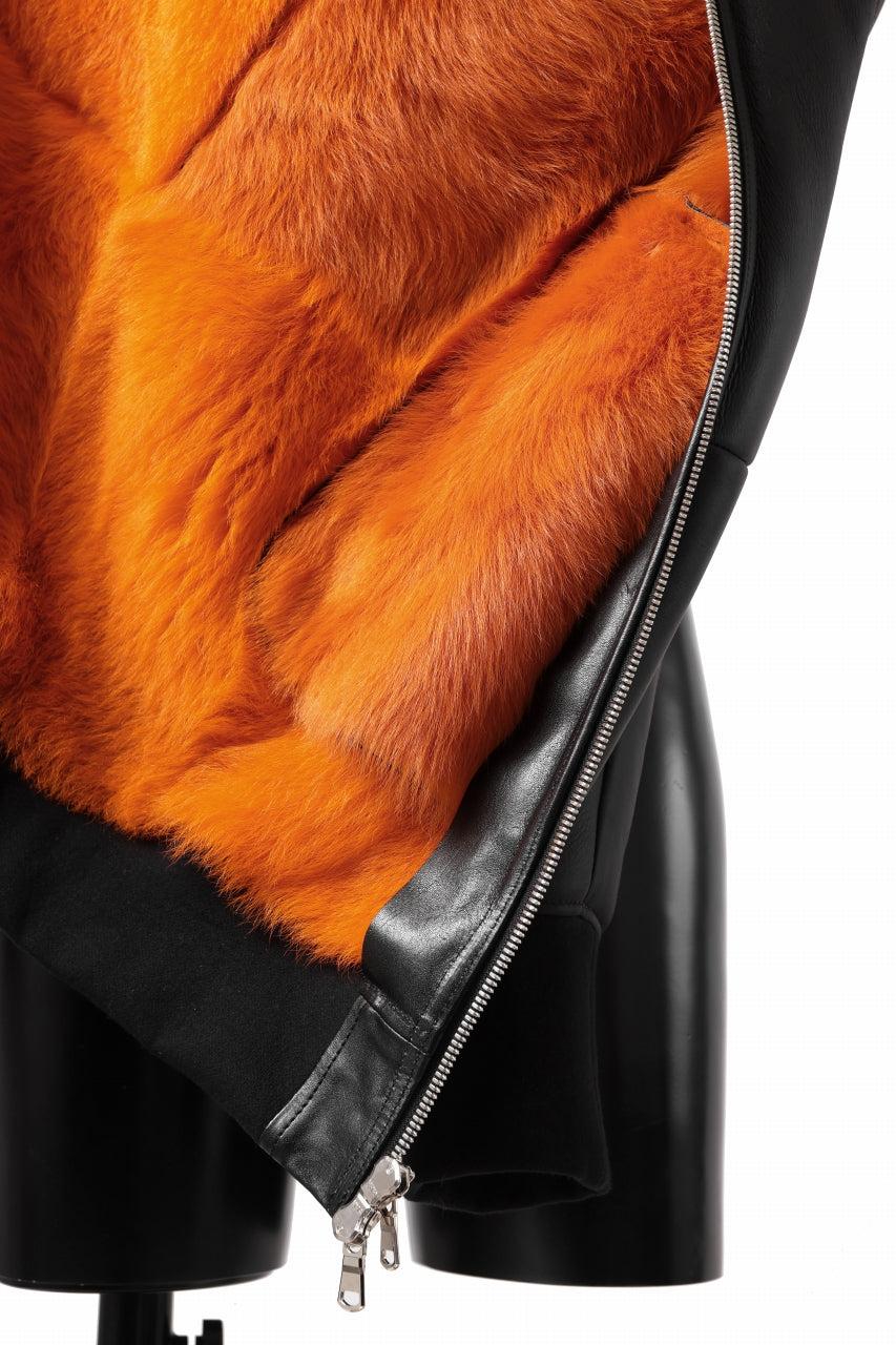 Load image into Gallery viewer, ierib ma-1 bomber jacket / toskana sheep shearling mooton (BLACK x ORANGE)