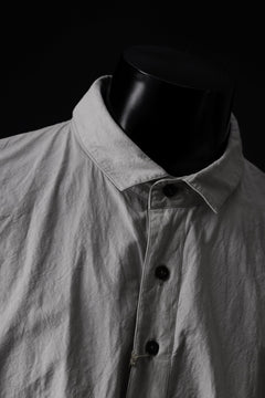 画像をギャラリービューアに読み込む, KLASICA REGULAR COLLAR OVER SIZED SHIRT / HAND DYED COTTON-LINEN (CONCRETE)