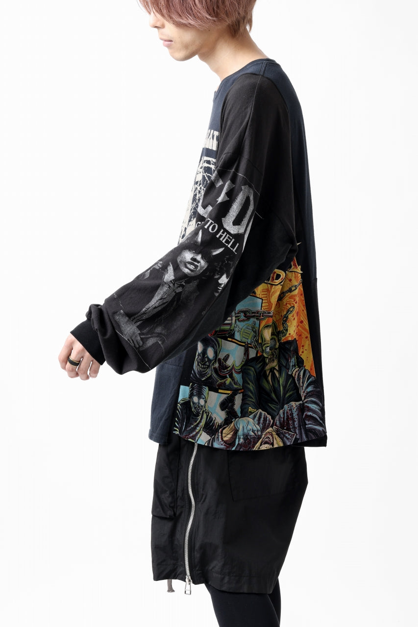 Load image into Gallery viewer, CHANGES VINTAGE REMAKE MULTI PANEL L-S TEE (BLACK #c)