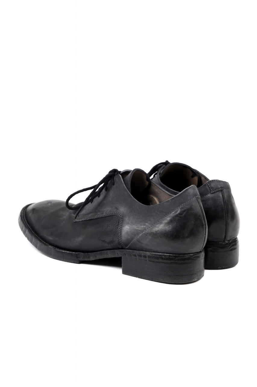 Load image into Gallery viewer, BORIS BIDJAN SABERI HORSE CULATTA SKIN DERBY SHOES / OBJECT DYED AND HAND-TREATED &quot;SHOE2.1&quot; (BLACK)