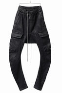A.F ARTEFACT COATED CARGO SARROUEL-SKINNY PANTS / HI-STRETCH DENIM (BLACK)