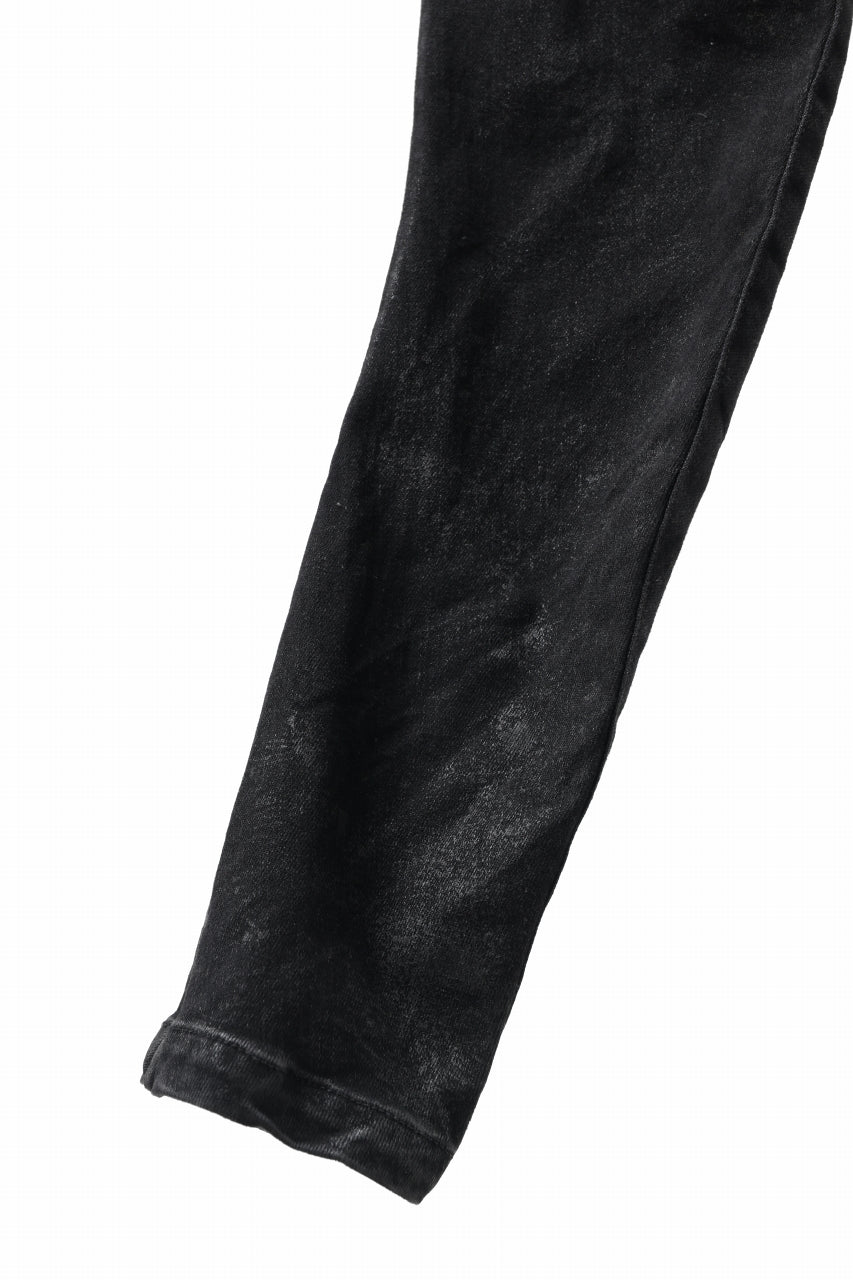 A.F ARTEFACT COATED CARGO SARROUEL-SKINNY PANTS / HI-STRETCH DENIM (BLACK)