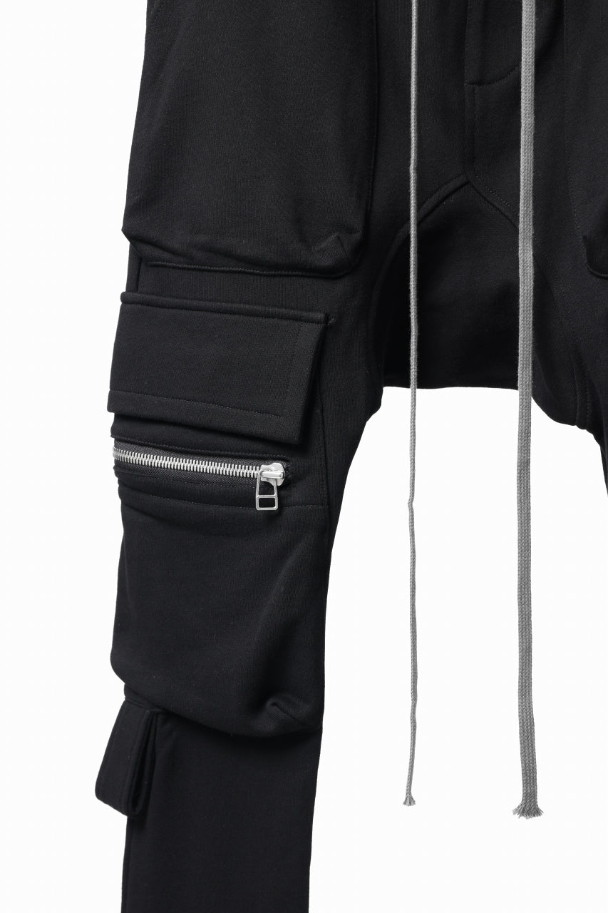 A.F ARTEFACT FLAP ZIP SARROUEL SKINNY PANTS / COTTON SWEAT (BLACK)