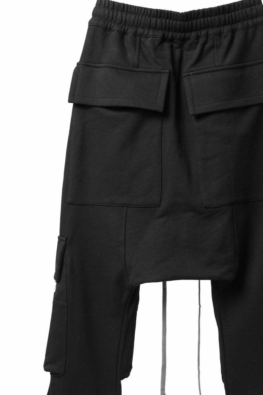 A.F ARTEFACT FLAP ZIP SARROUEL SKINNY PANTS / COTTON SWEAT (BLACK)