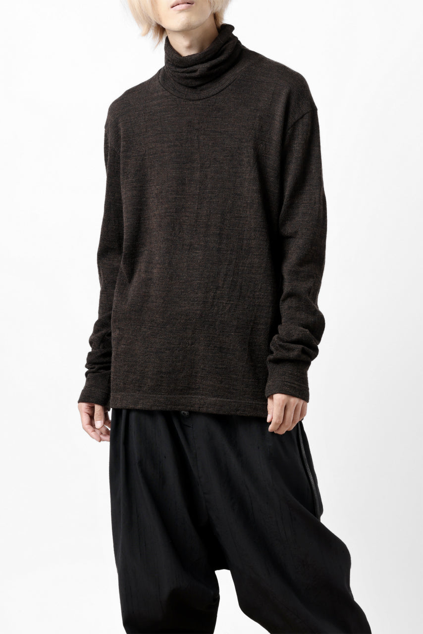Load image into Gallery viewer, KLASICA SMOKE SMOOTH TURTLE NECK PULL / JACQUARD KNIT JERSEY (DARK OLIVE)