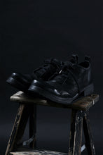 画像をギャラリービューアに読み込む, BORIS BIDJAN SABERI HORSE PUNCHING LEATHER DERBY SHOES / WASHED &amp; HAND-TREATED &quot;SHOE1-SIN&quot; (BLACK)