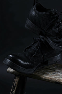 画像をギャラリービューアに読み込む, BORIS BIDJAN SABERI HORSE PUNCHING LEATHER DERBY SHOES / WASHED &amp; HAND-TREATED &quot;SHOE1-SIN&quot; (BLACK)