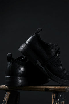 画像をギャラリービューアに読み込む, BORIS BIDJAN SABERI HORSE PUNCHING LEATHER DERBY SHOES / WASHED &amp; HAND-TREATED &quot;SHOE1-SIN&quot; (BLACK)