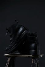 画像をギャラリービューアに読み込む, BORIS BIDJAN SABERI HORSE PUNCHING LEATHER LACE UP MIDDLE BOOTS / WASHED &amp; HAND-TREATED &quot;BOOTS4-SIN&quot; (BLACK)