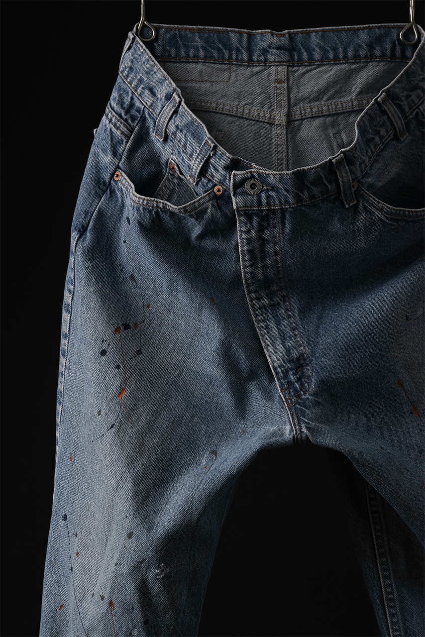 Load image into Gallery viewer, CHANGES VINTAGE REMAKE WIDE TAPERED DENIM PANTS (INDIGO #A)