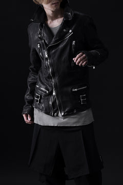 Load image into Gallery viewer, ISAMU KATAYAMA BACKLASH DOUBLE RIDERS JACKET &quot;LIGHTNING&quot; / GARMENT WASHED JP CALF (BLACK)