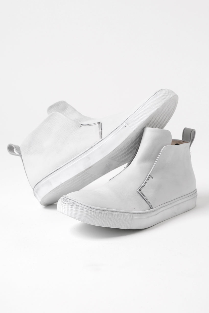 incarnation exclusive HORSE LEATHER ELASTIC SHORT SNEAKER (HAND DYED DIRTY WHITE)