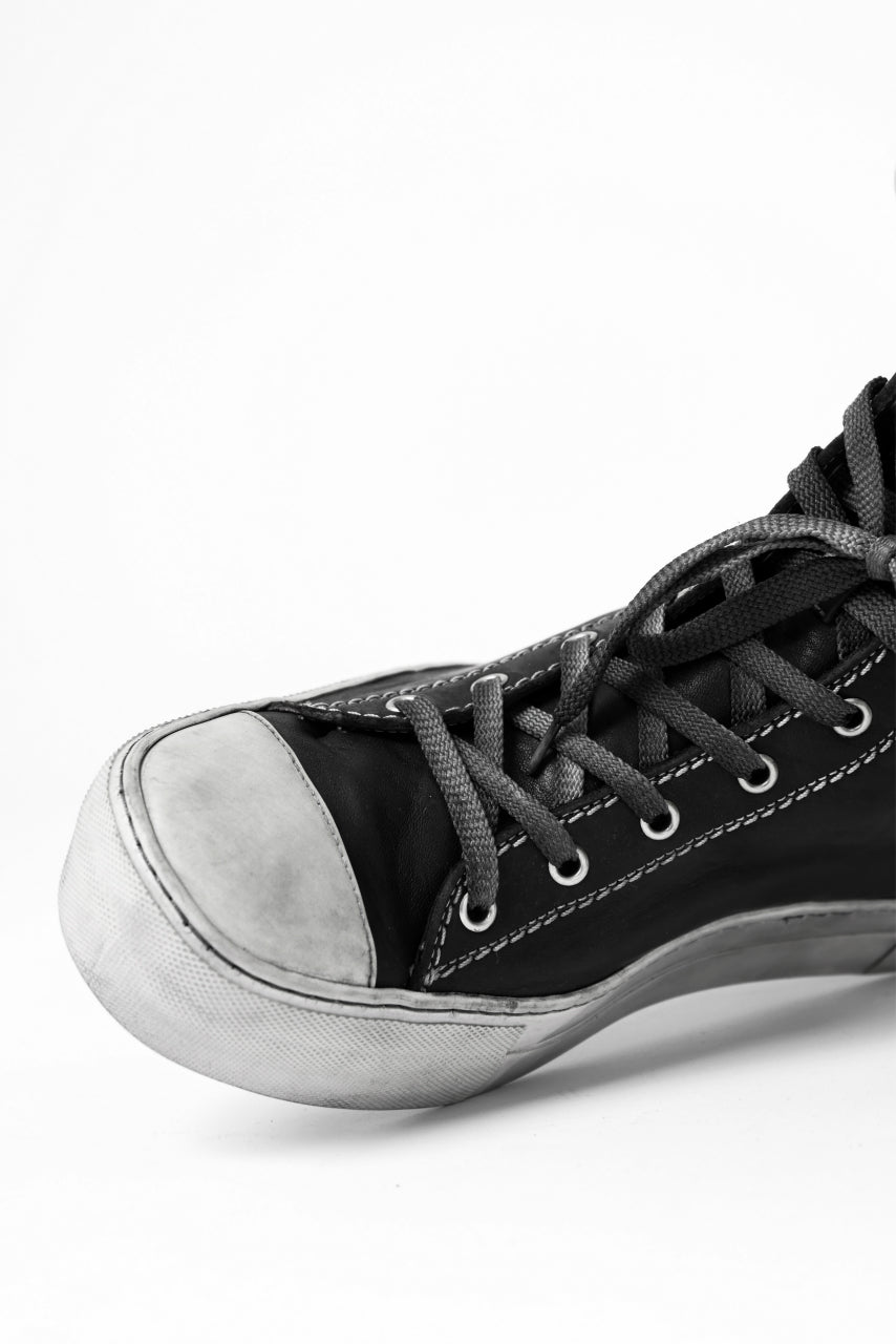 incarnation exclusive CLASSIC SNEAKER HIGH / HORSE FULL GRAIN (PIECE DYED / BLACK)