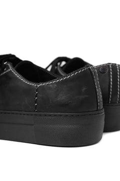 画像をギャラリービューアに読み込む, incarnation exclusive HORSE LEATHER LOW CUT LACE UP SNEAKER (PIECE DYED ALL BLACK)